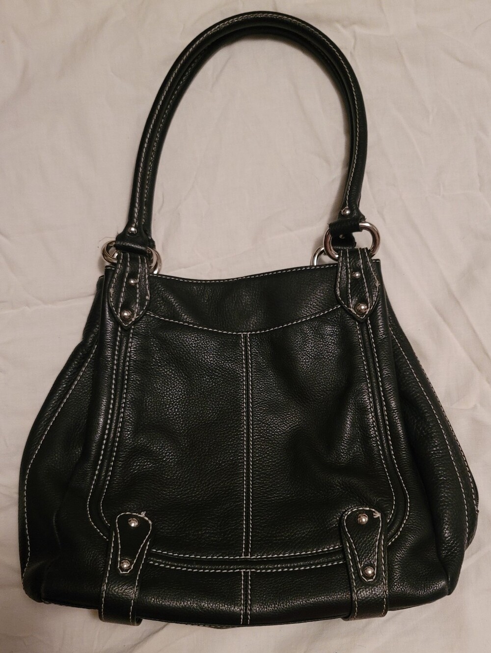 Sophia Caperelli, Classic Black leather bucket Women's Shoulder Bag